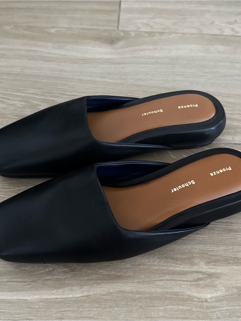 Proenza Schouler Black Leather Square-Toe Slide Mules, Size EU 39 - Picture 2 of 10